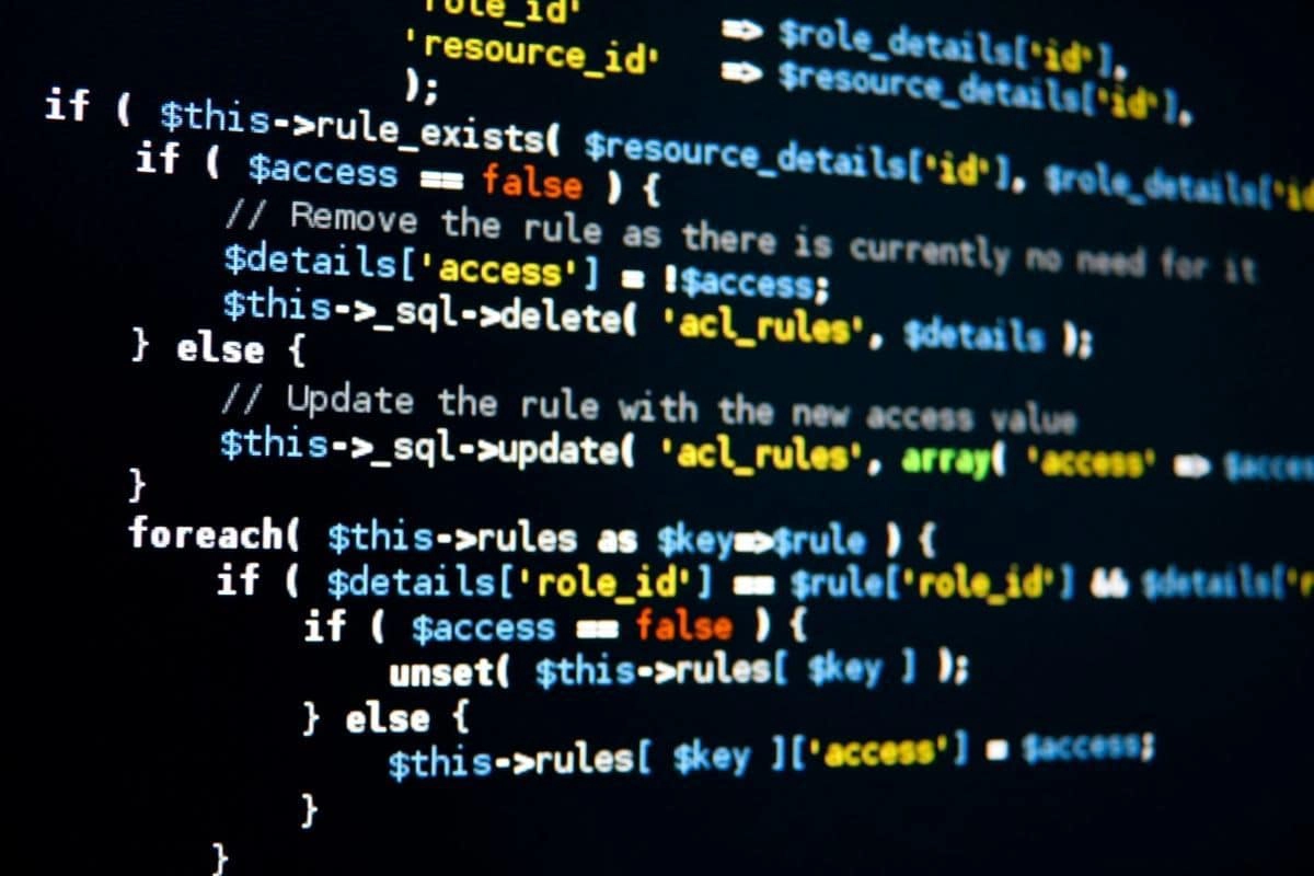 A developer working on a laptop